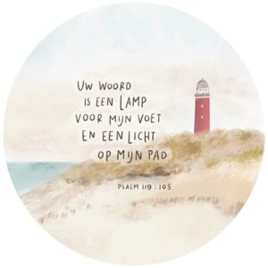 Christelijke muurcirkel 25 cm - Uw Woord is een lamp vuurtoren made by Alett