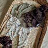 Gebreide babyslofjes merinowol donker bruin baby neutraal - Afbeelding 4
