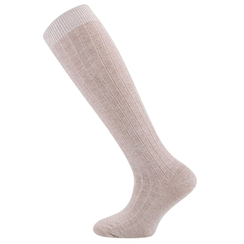 Ewers kniekous rib beige melange meisje
