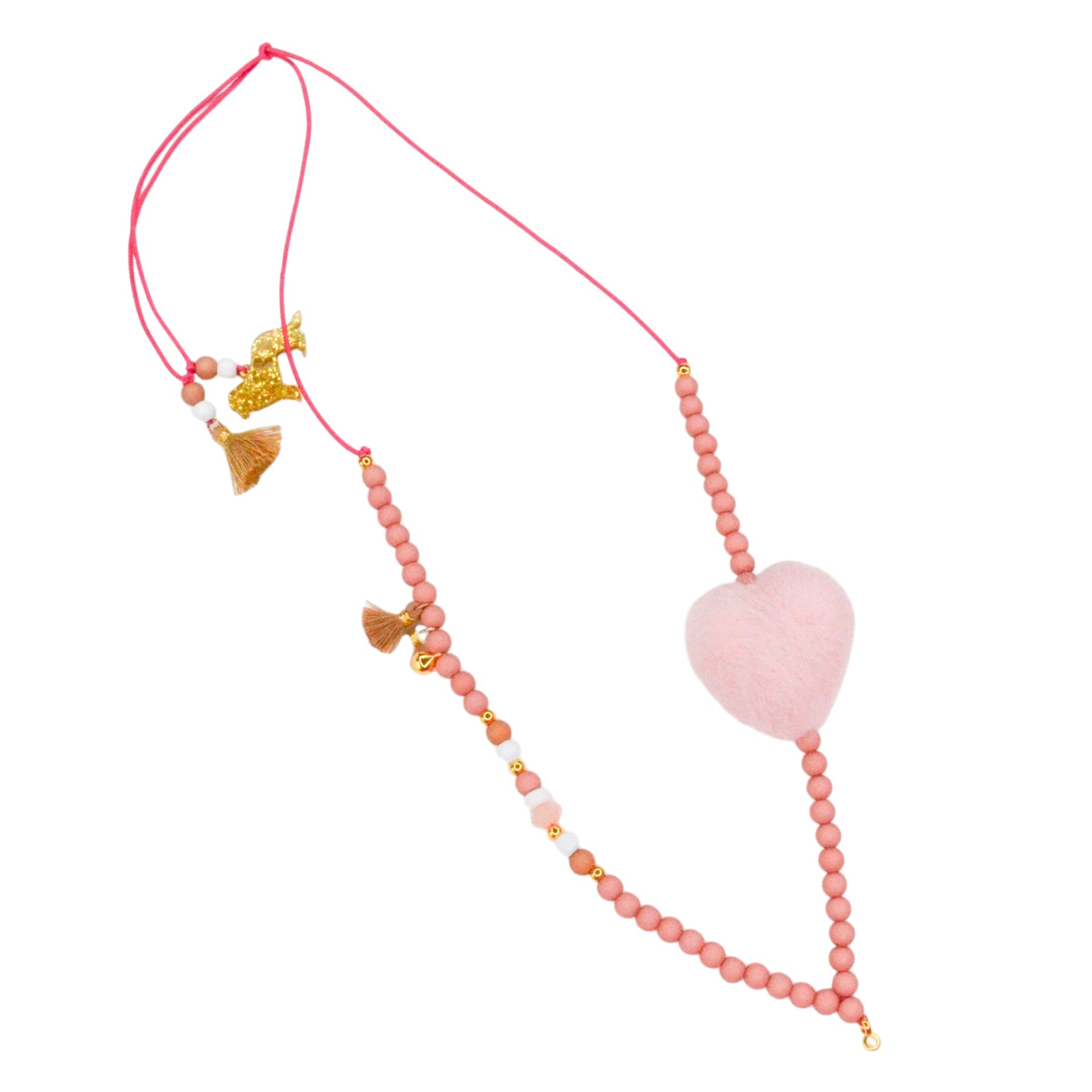 Kinderketting Sweetheart pink roze koraal wit beige goud meisje