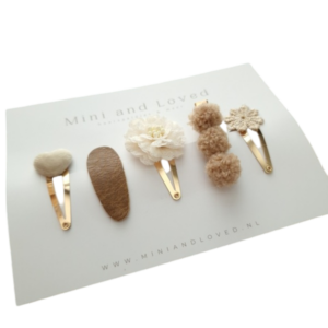 Cadeauset natural brown middel beige ecru bruin