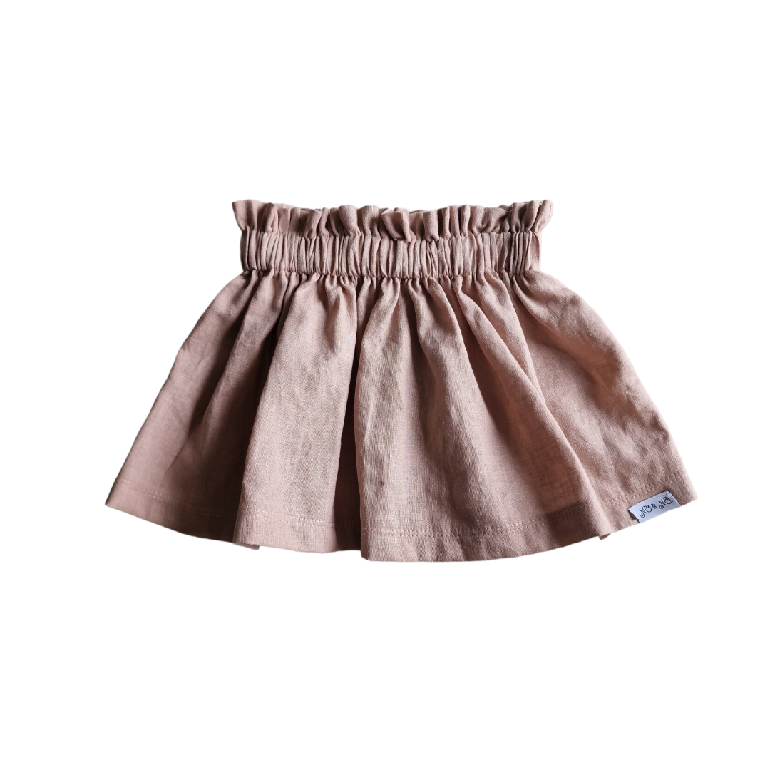 Paperbag rok Lot linnen roze meisje