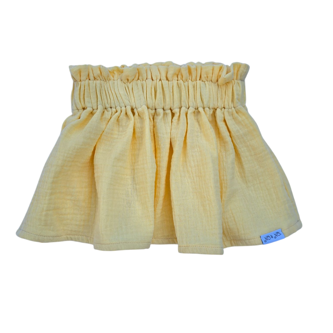 Paperbag rok Sunny mousseline licht geel meisje