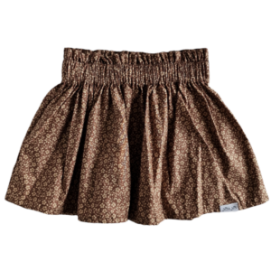 Paperbag rok Carly bloemen licht bruin beige zand meisje