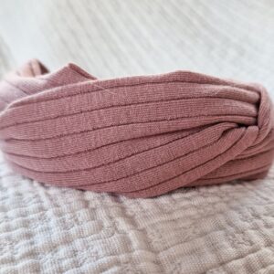 Diadeem Vieve gedraaid oudroze rib dames meisje