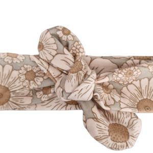 Knoophaarband Jessy bloem beige