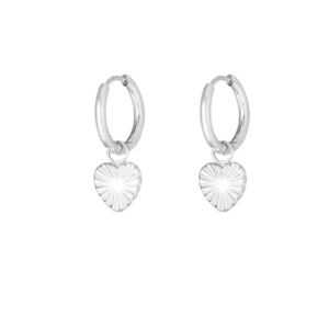 Oorbellen hangers hartje zilver meisje
