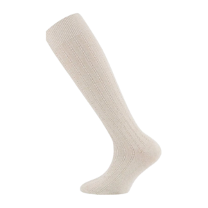 Ewers kniekous rib ecru lichtbeige glitter meisje