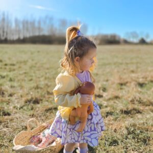 Scrunchie Mila bloemen lila wit geel meisje