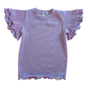 Shirt Lien lila rib vlindermouw meisje