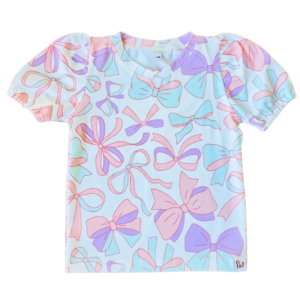 Shirt Bowie strik lila mintgroen zalm perzik wit meisje