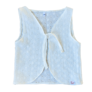 Gilet Dora broderie wit ecru bloemetjes meisje