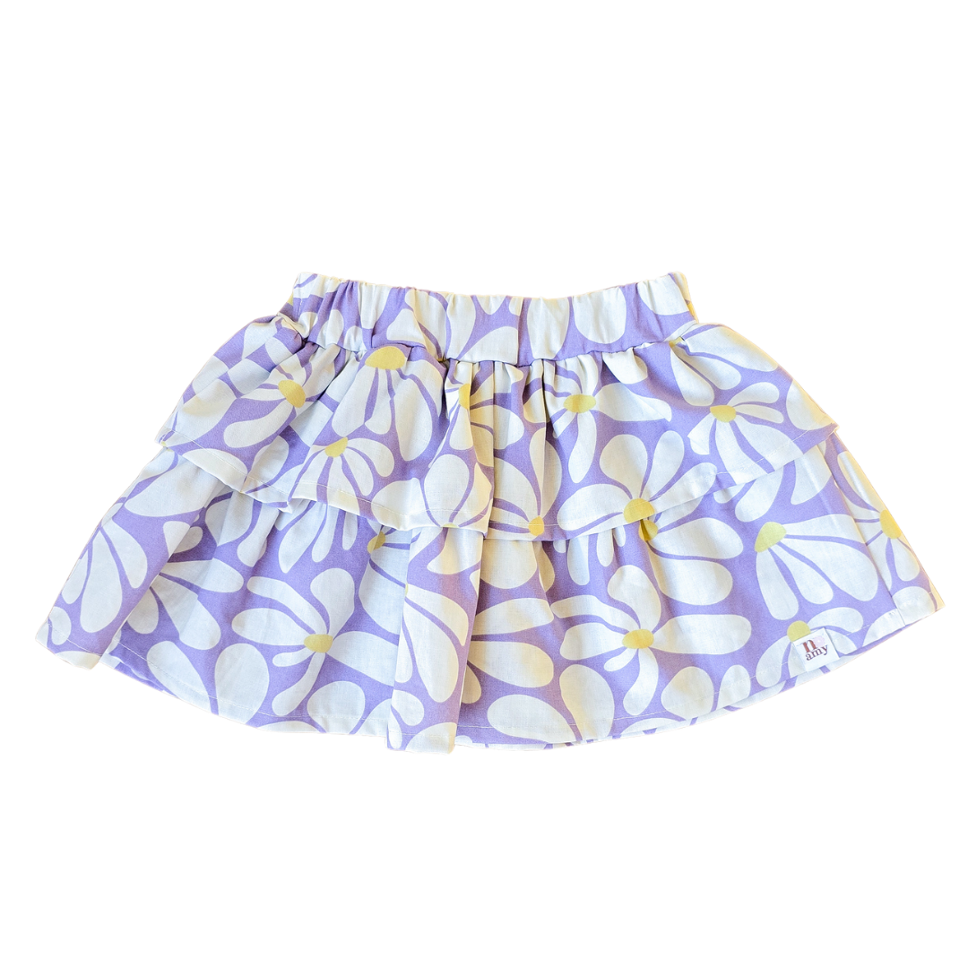 Strokenrokje Mila bloemen lila wit geel meisje