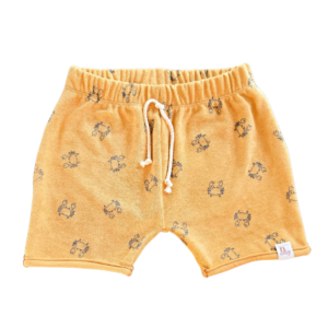 Korte broek Mick badstof krabben camel okergeel jongen