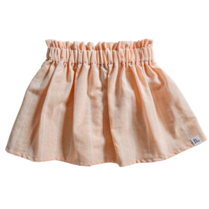Paperbag rok Pippa gestreept zalm licht oranje wit meisje