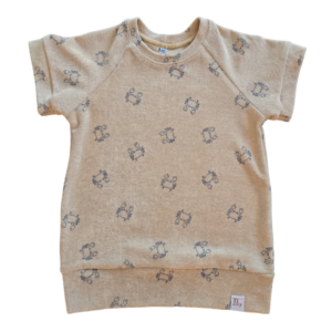 Shirt Fedde badstof krabben beige zand jongen